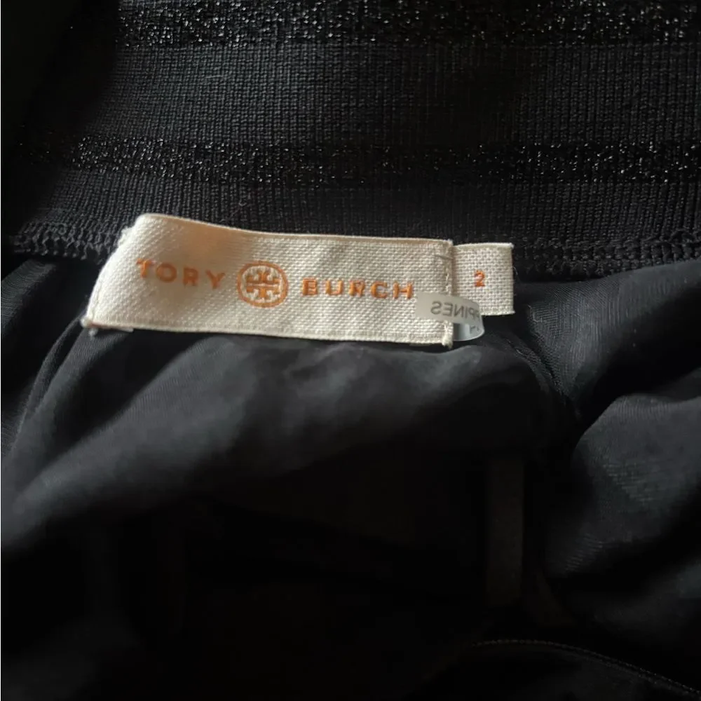 Tory Burch Black Velvet Devore Dress Size 2 ~ Excellent